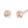 Yokomountain 10K White Gold Natural Pink Tourmaline 10K with Silicone Backing Earrings, 3mm, Gold, Women's,