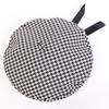 Dior [Excellent Condition/Domestically Authorized] 35DAP910I121 Wool Houndstooth Beret with Ribbon Design Hat 59 Black WhiteUsed