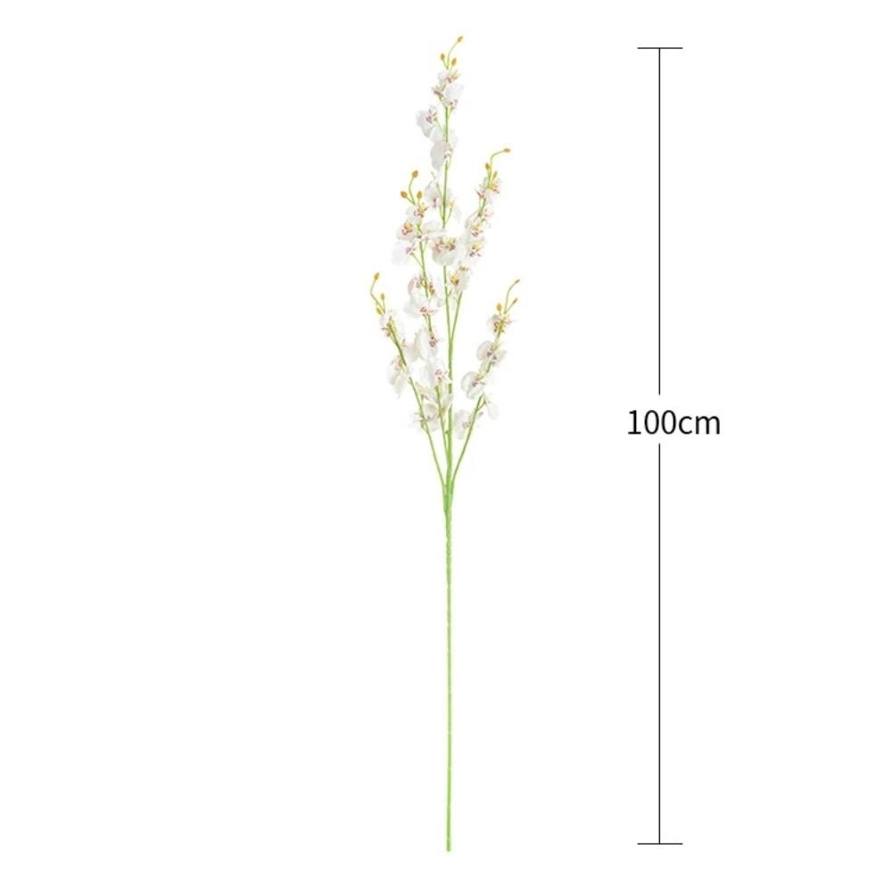 4Pcs Real Touch Artificial Orchid Flower Yellow Dancing Lady Orchid Oncidium Flower Bouquet Wedding