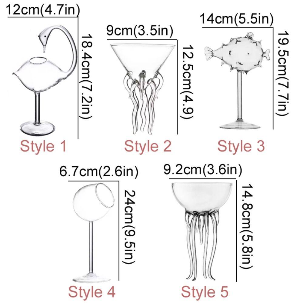 Drink Cup Creative Cocktail Glass Porcupine Fish Wine Glasses Swan Shaped Goblet  Bar
