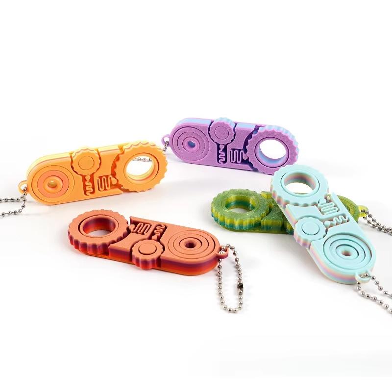 3D Printed Gear Rotation EDC Fidget Toy 3-in-1 Stress Relief Hanging Pendant Ideal Gift for Fidgeters