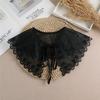 Linbaiway Lace Chiffon Doll Fake Collar Ladies Shawl Wrap Removable Detachable Embroidered False Collar Clothes Accessory