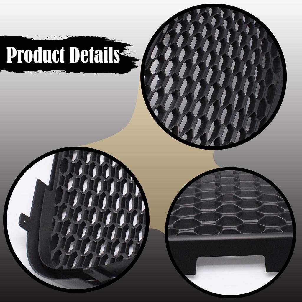 Front Honeycomb Grill Easy Installation Spare Part Badgeless Sport Grills Replacement for MK2 1P 2009-2012