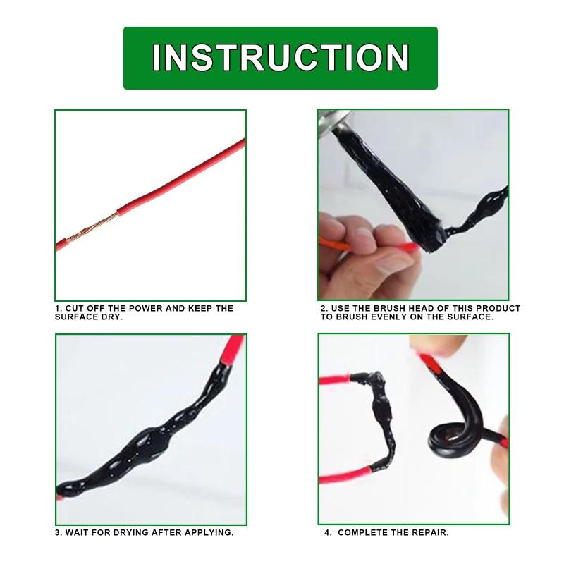 Жидкая электроизоляционная лента Ремонт изоляционной ленты Резиновые провода и кабели Гидроизоляция Клей для фиксированных проводов Жидкая изоляционная паста