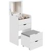 3 In 1 Makeup Station Flip Mirror Stool White