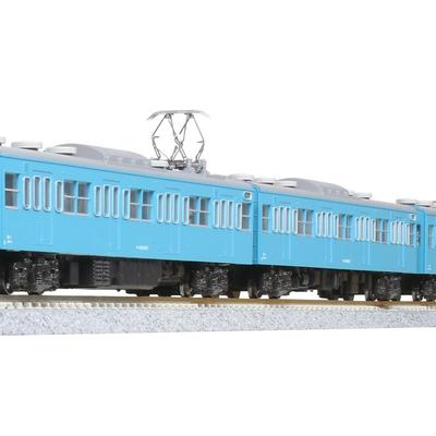 KATO N Gauge 103 Series Sky Blue Intermediate Car 3-Car Set, Railway Model, 10-1744A, 1/150