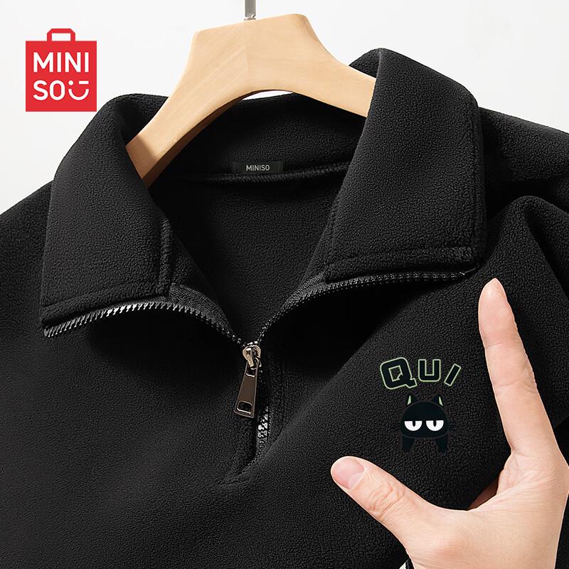 MINISO Unisex Fleece Lined Half-Zip Sweatshirt