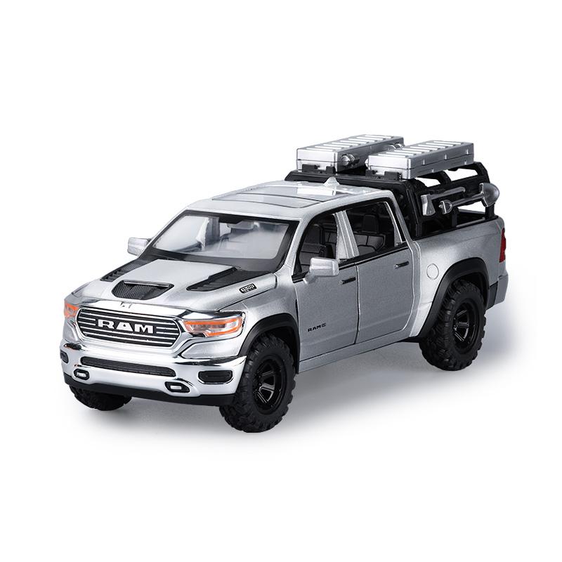 1:32 Simulation Dodge Ram Pickup Alloy Transport Vehicle Model Car Decoration Doors Can Open Sound and Light Gifts