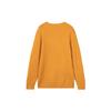 Uniqlo Однотонный круглый вырез Пуловер Прямой длинный рукав Вязаный свитер Мужской свитер Лимонно-желтый 460950-45
