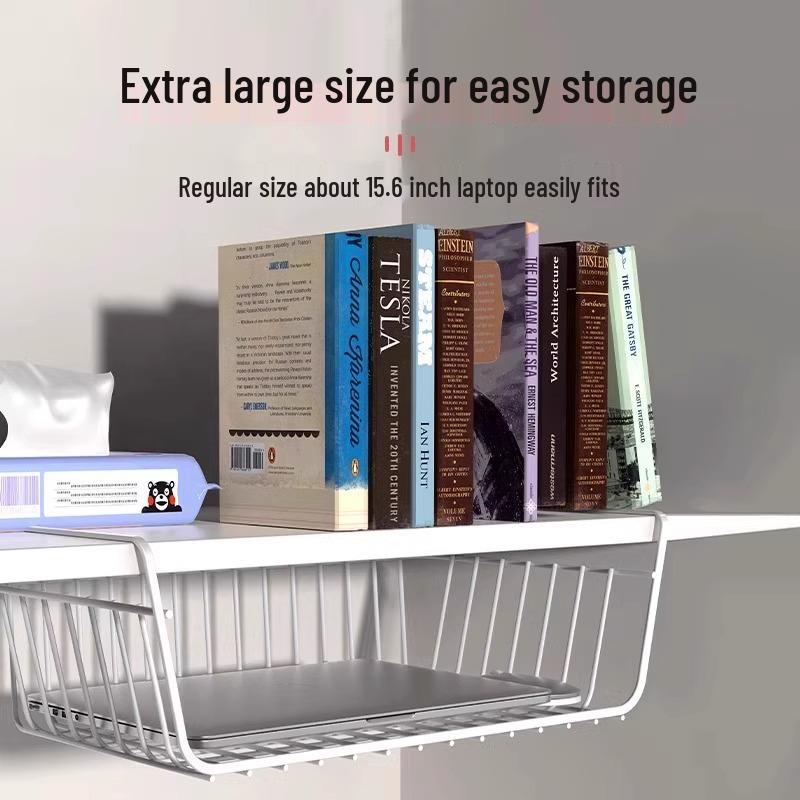 Dormitory Essentials Under-Shelf Storage Basket for University Desks and Wardrobes