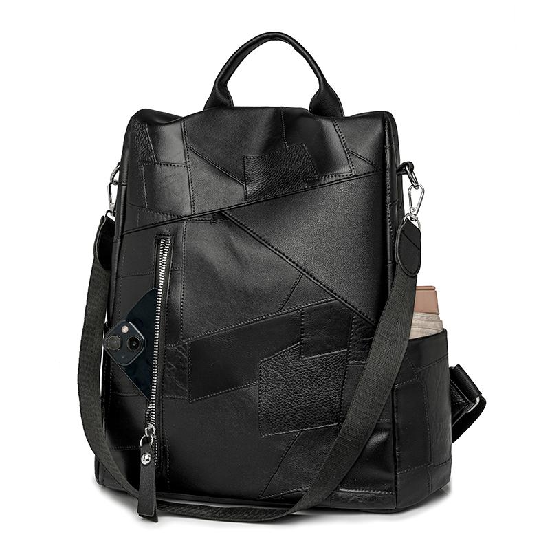 Soft Leather Backpack Large Capacity Backpack Women's Outdoor Travel Shoulder Bag Anti-Theft Bag