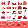 50 Pcs New Red Mixed Stickers VSCO Red Small Fresh Stickers Cute Cartoon Personalized Luggage Stickers