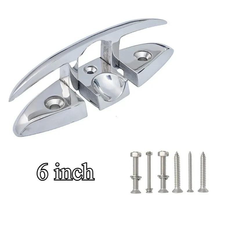 5inch 6inch Marine Mooring Folding Cleat 316 Stainless Steel High Mirror Polished Glossy Boat Deck Folding Cleats Parts