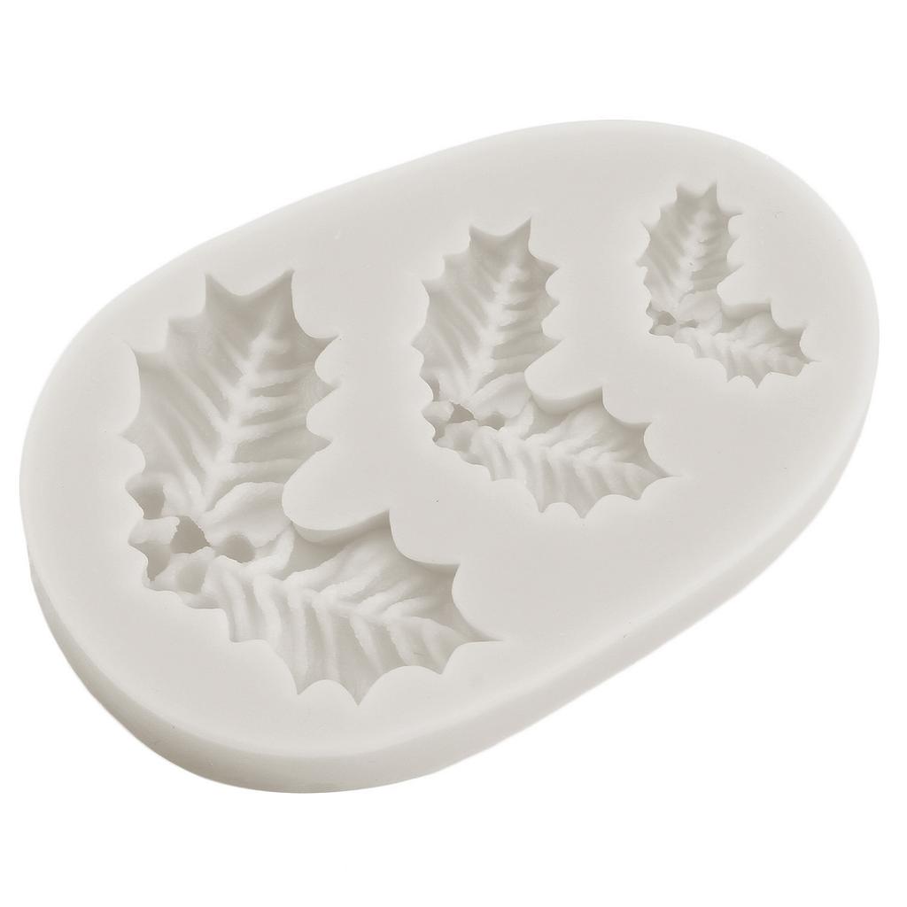 3D рождественские листья, силиконовая форма, формы для помадки, инструменты для украшения торта, формы для шоколадной мастики, листья, конфеты, смола, глина, форма
