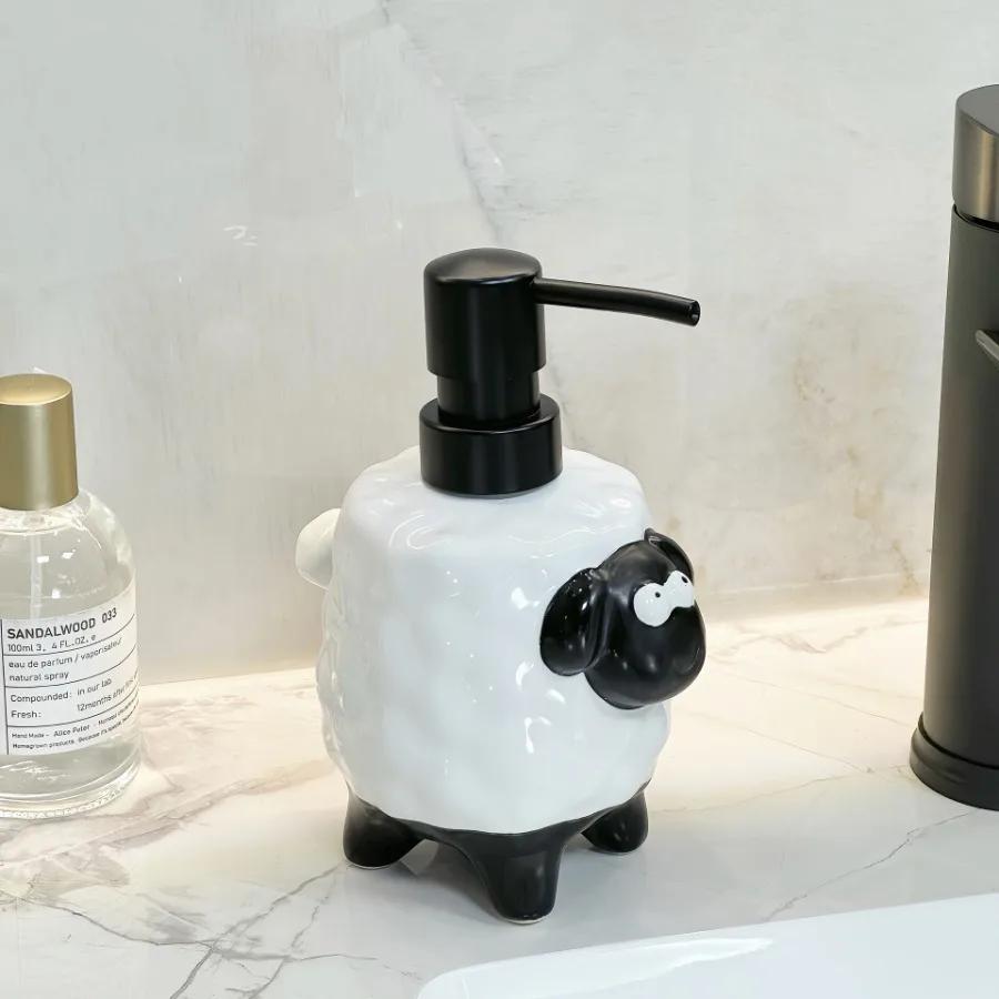 Керамический диспенсер для санитайзера для рук на кухню, многофункциональный, для раковины в ванной, с дозатором для геля для душа, пустая бутылка, аксессуары для ванной комнаты
