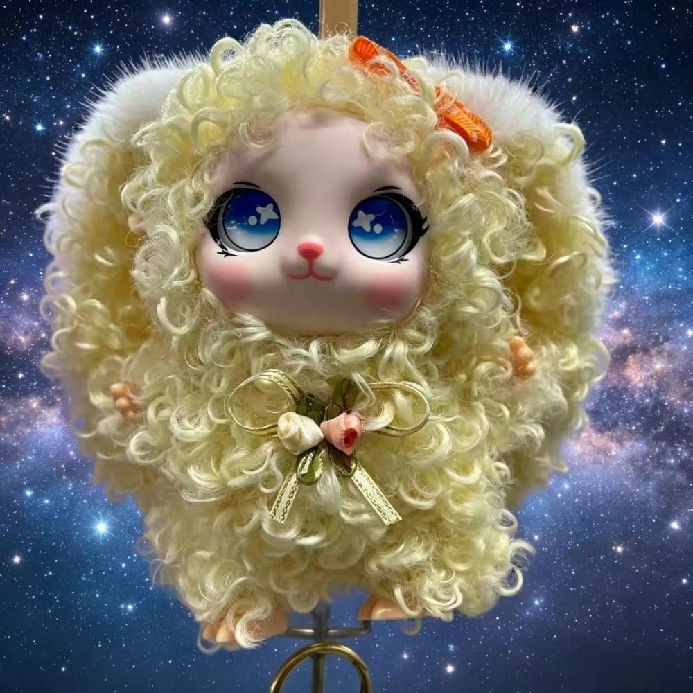 Cute Plush Keychain Soft Bag Charm New Big Ear Bunny Pendant  Office