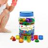 60x Geometric Solids Shape Blocks Sorting Montessori Toy Translucent Color Building for