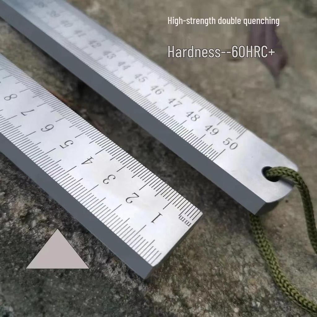 Multifunctional Quenched Steel Ruler: High Manganese, Thickened, Self-Defense, Stainless Straightedge