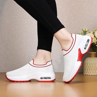 Новые женские спортивные танцевальные туфли с одной педалью, мягкая подошва, средний каблук, дышащая сетка, свободная шнуровка.