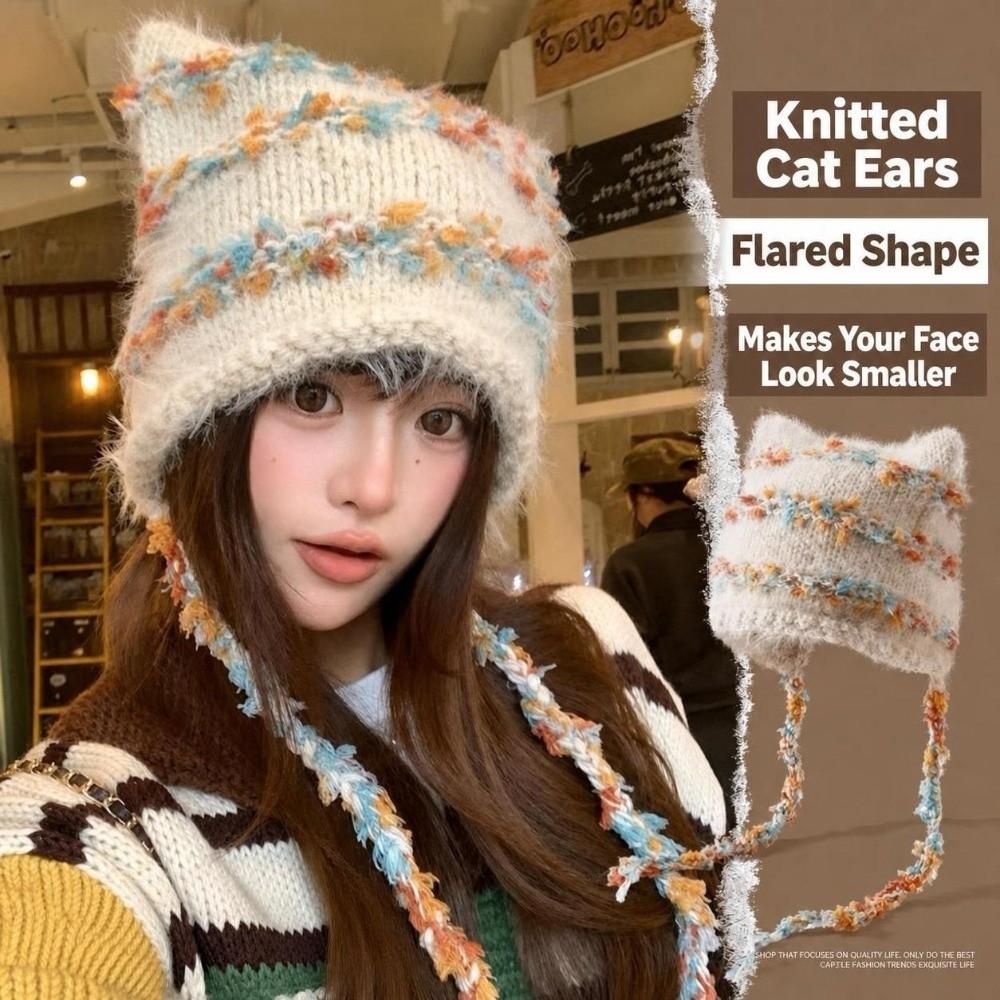 Thickened Knitted Cap Warm Beanie Hats Fashion Winter Hat Winter