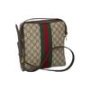 Gucci Сумка через плечо Ophidia с полосками из стропы, канва и кожа, маленькая мужская сумка через плечо, Эбеновое дерево 547926-96IWT-8745