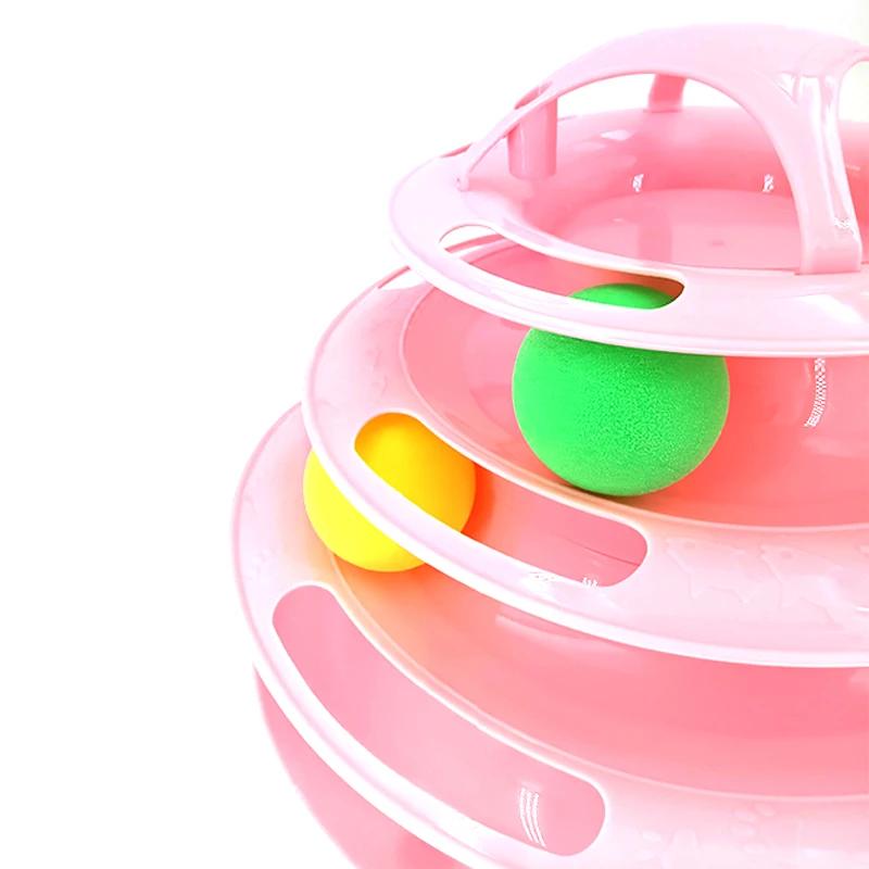 Новые 3/4 уровня, игрушечная башня для кошек, треки, игрушки для кошек, интерактивная тренировка интеллекта кошек, развлекательная тарелка, башня, товары для животных, туннель для кошек