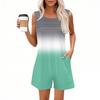 Womens Casual Sleeveless Jumpsuit Tank Top Jumpsuit Shorts Rompers With Pockets