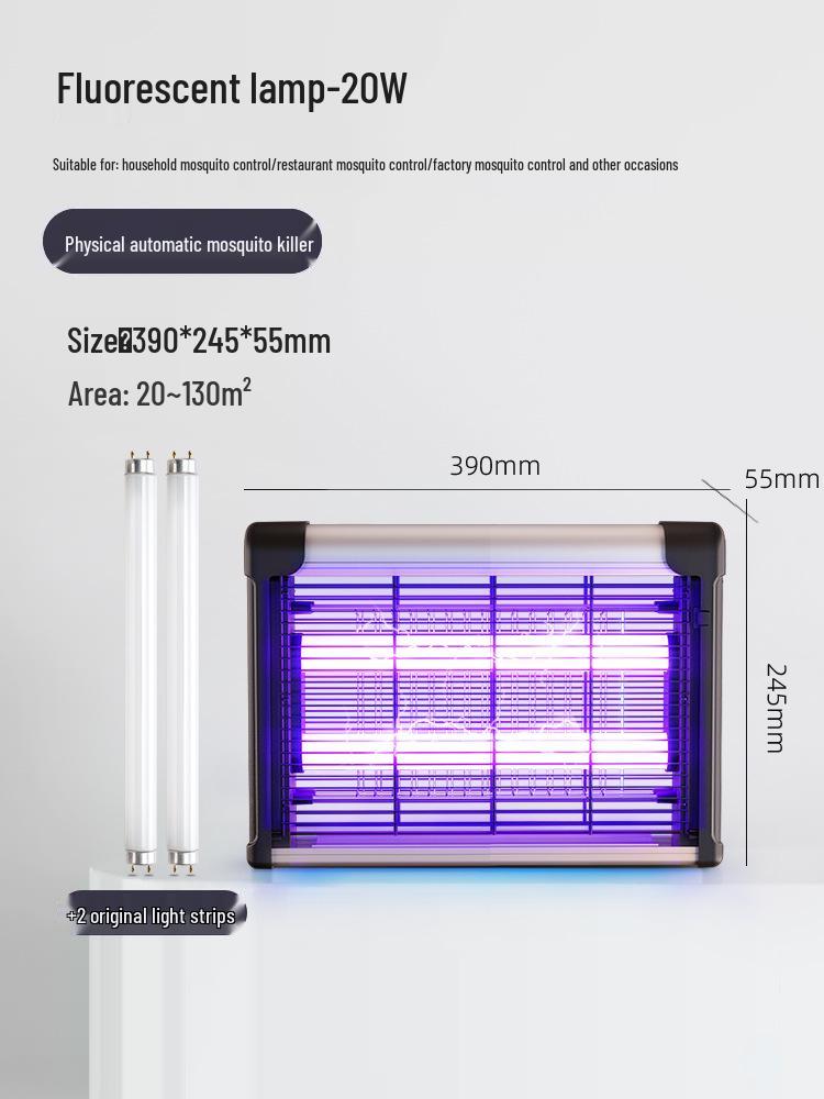 Уличная светодиодная лампа-ловушка для комаров и мух - Подвесная вертикальная борьба с вредителями для ресторанов, мастерских и ферм
