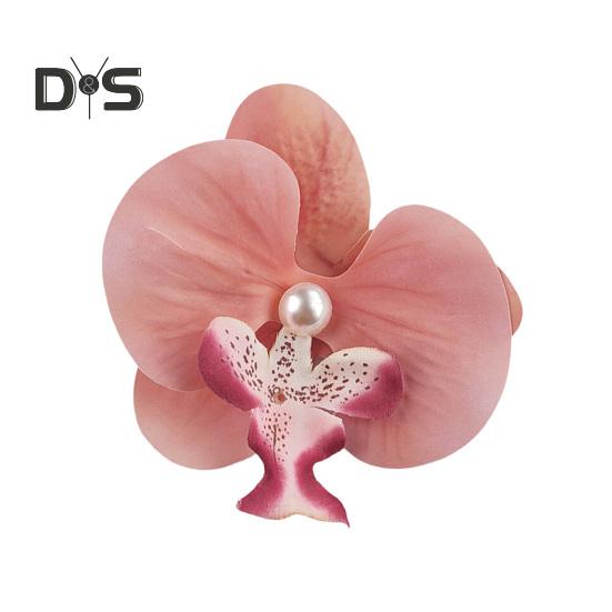 Искусственная заколка для волос в виде орхидеи-мотылька, богемный гавайский искусственный жемчуг, имитация цветка, зажим для волос в виде утконоса, заколка для волос, женские аксессуары для волос, головной убор