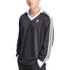 adidas Футболка с длинным рукавом Originals Adicolor Piqué с винтажным полосатым дизайном, мужская футболка черного цвета IZ4808