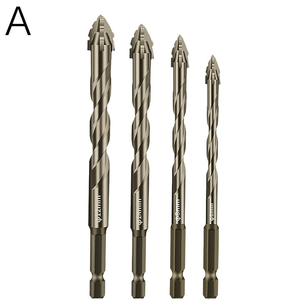 Cross Hex Drill Bit Set For Concrete Porcelain Tile Bits Drill Tools Metal Multifunction Profes Y1N5