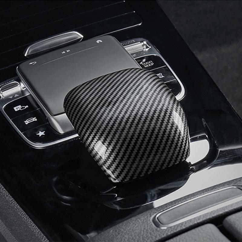 For Mercedes-Benz A Class W177 CLA C118 2019-2022 Car Gear Shift Knob Cover Trim Accessories Carbon Fiber Look