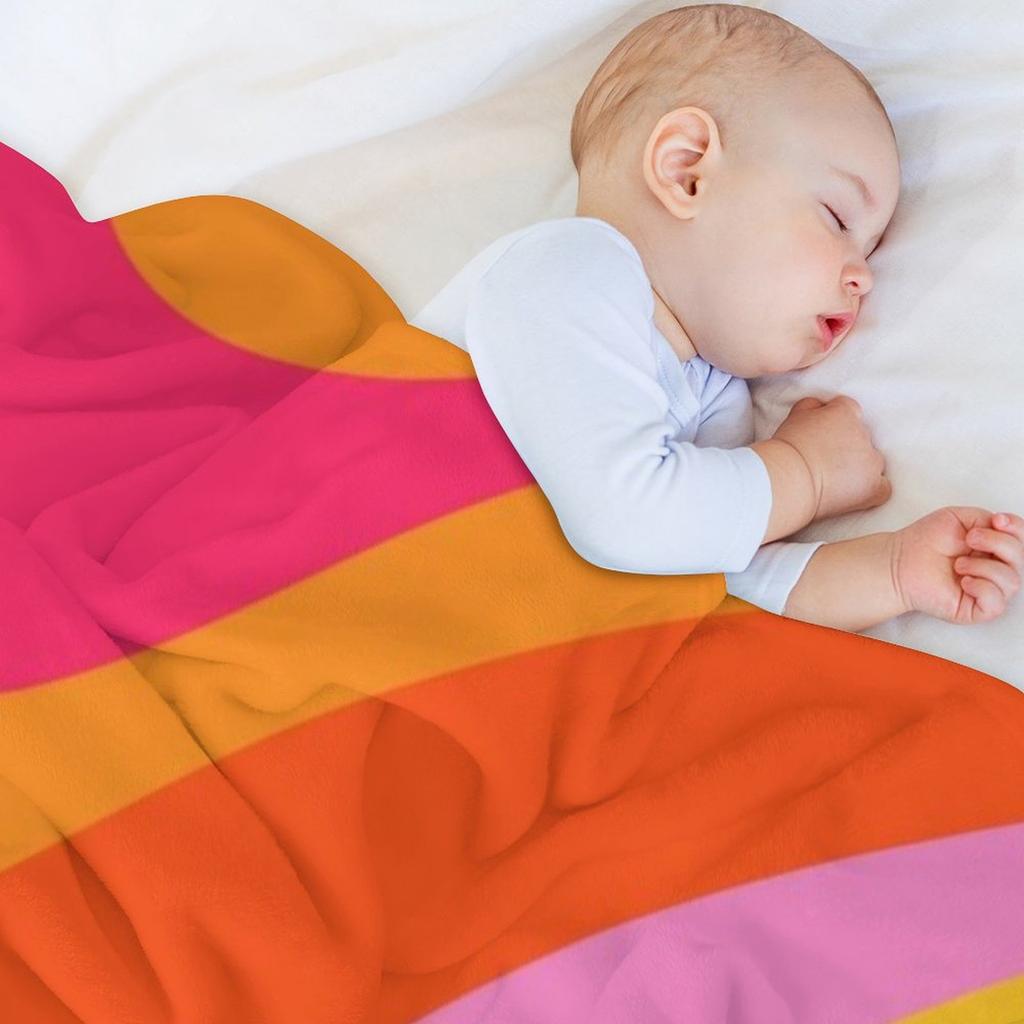 Ретро 70-х Розовые и Оранжевые Завитки Плед Дизайнеры На Заказ Многоцелевые Термоодеяла Для Путешествий