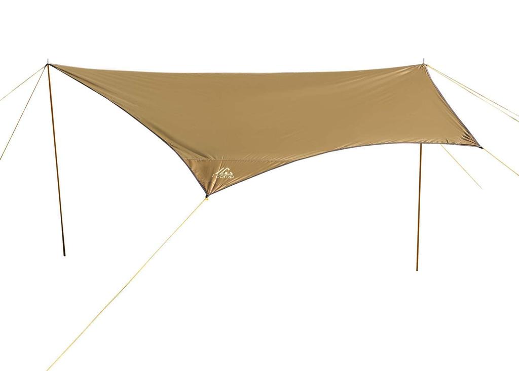 Icamp Solo Tarp Tarp One Pentagon Tarp Lightweight 2kg with 2 Poles X UV Protection Water Pressure 3000mm Solocamp Sunshade Light Blocking UV