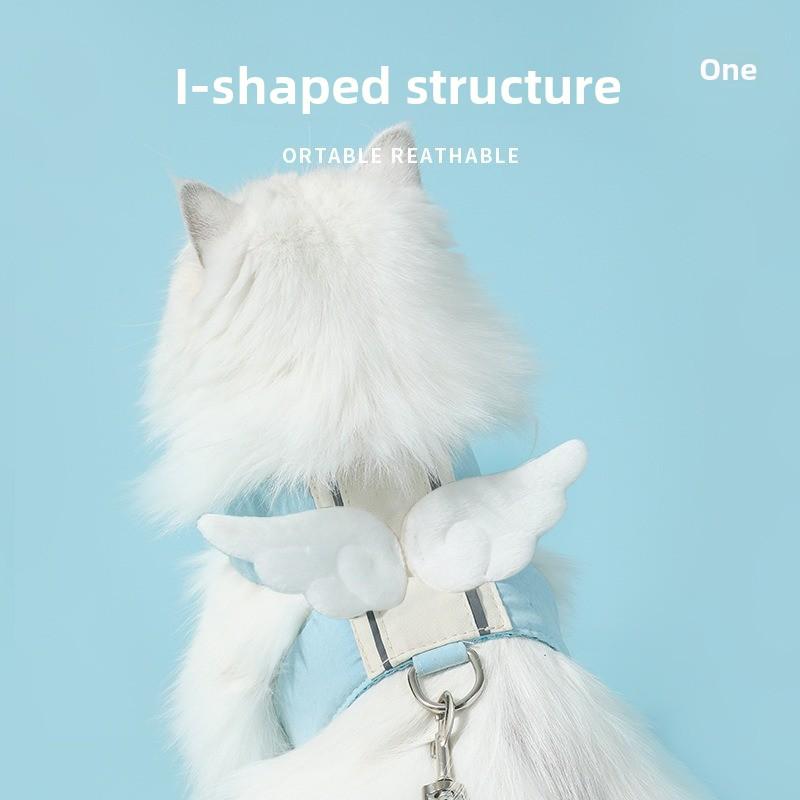 Pet Angel Wings, Dog Vest, Leash, Cat Out Chest and Back Strap, Anti-escape Dog Walking Leash, Cat and Dog