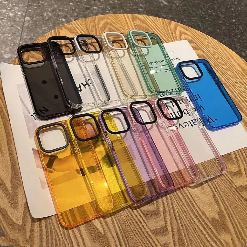 Прозрачный чехол для телефона для iPhone 17 Air 11 12 13 14 15 16 Pro Max 7 8 Plus X Xs Max XR Прозрачный бампер Задняя крышка
