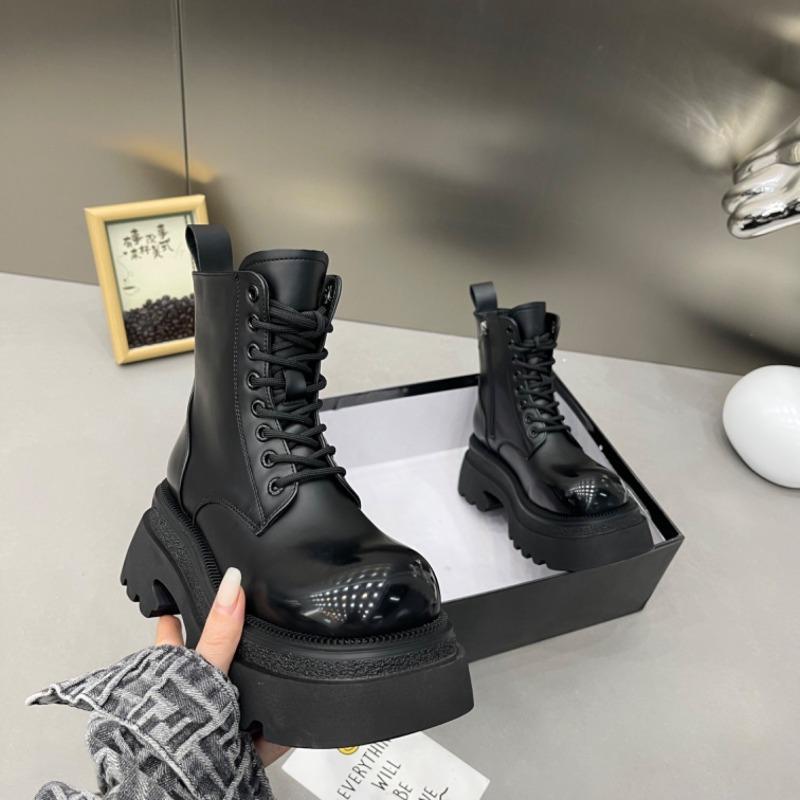 Модные женские ботинки AJGS в стиле минимализма на шнуровке, на толстом каблуке и платформе, женские повседневные ботинки в британском стиле с толстой подошвой, увеличивающие рост