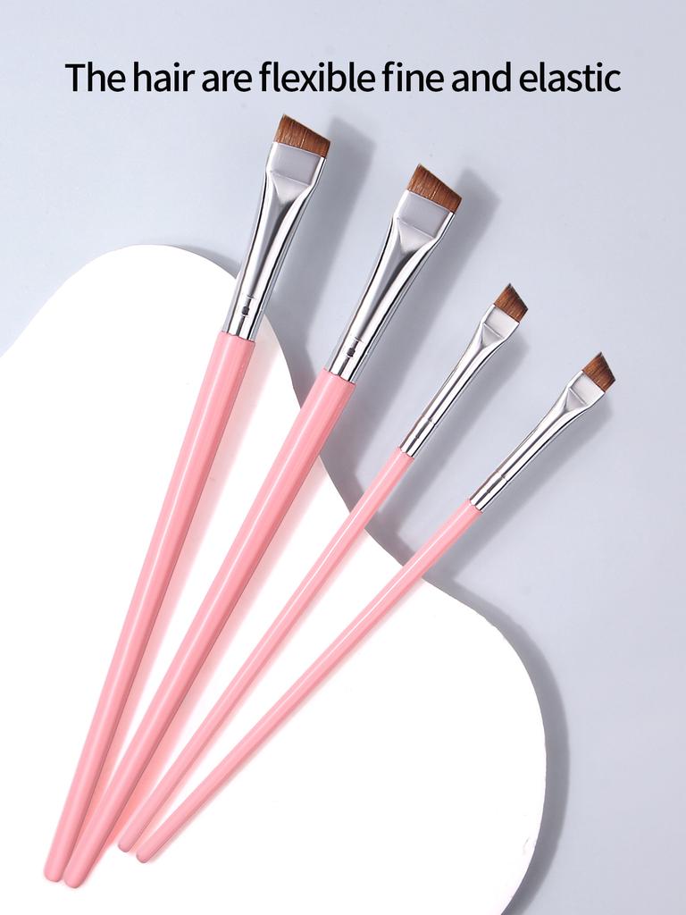 4PCS Multi-functional Eyeliner Brush, Angled Eyebrow Brush, Eye Makeup Detail Brush, Under-eye Brush, Professional Makeup Brush