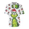 Men's Short Sleeve Button Lapel Christmas Print Chest Pocket Dry-nurse Top
