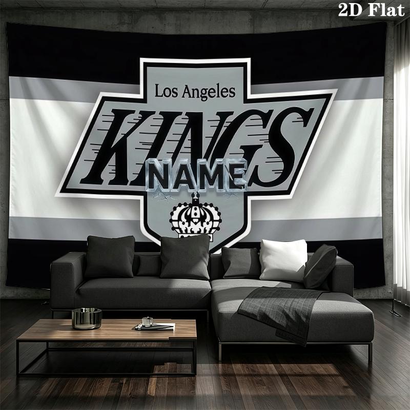 Custom Name,Los Angeles Kings Wall tapestry, aesthetic printed fabric blanket, suitable for bedroom, living room, and home decor.