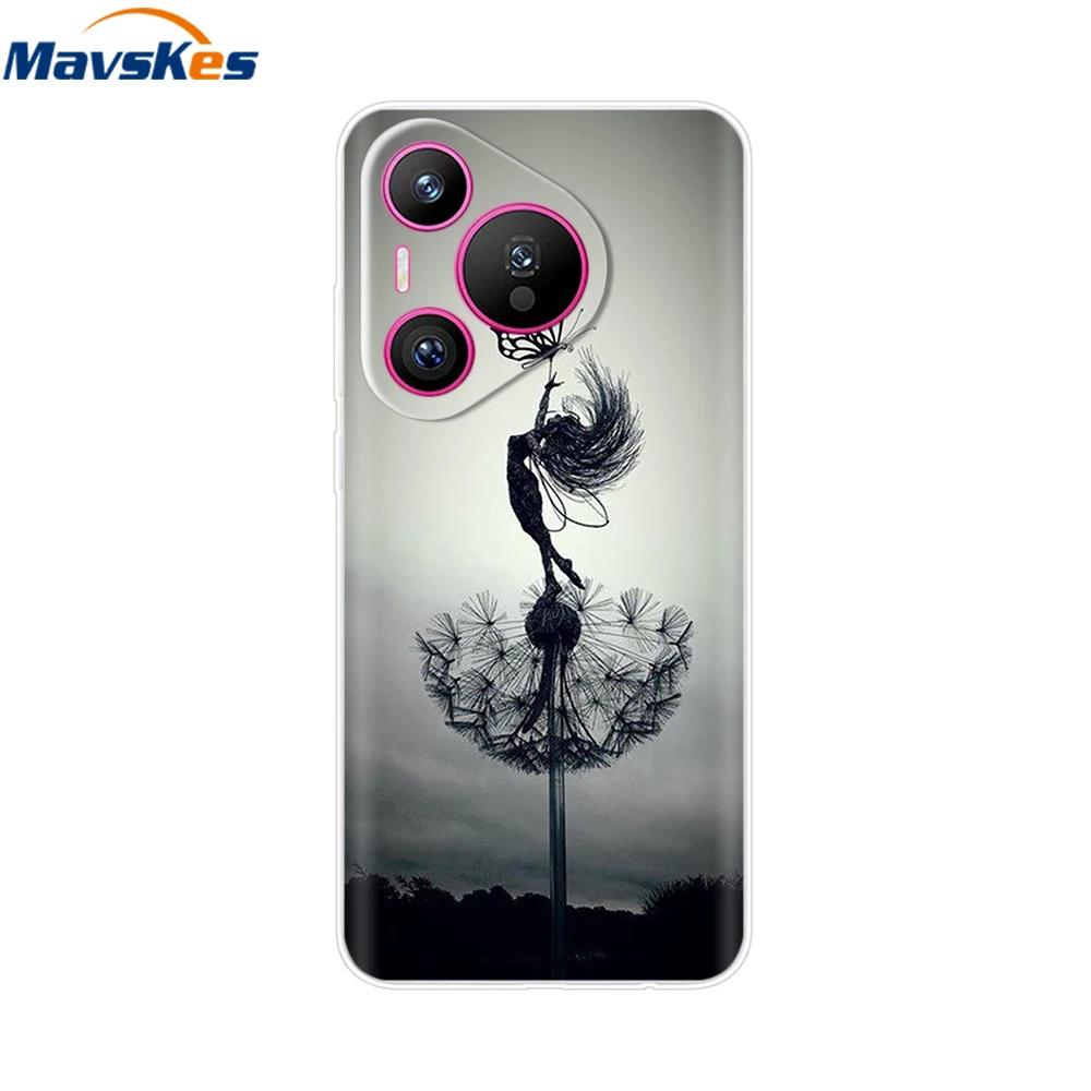 Для чехла Huawei Pura 70 Pro Pura 70 Прозрачная задняя крышка Бампер с красивой девушкой Мягкий ТПУ Funda Для Huawei Pura 70 Pro+ Pura70 Ultra Capa