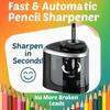 Electric Pencil Sharpener, Automatic Pencil Sharpener for Kids, Portable Battery Operated Sharpener for School, Colored Pencils