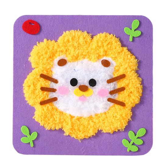 1 комплект, набор для вышивки кукол с мультяшными животными, набор для шитья своими руками для начинающих детей и взрослых, набор для шитья из пряжи «Обезьяна, тигр, кошка, панда, лев, слон, олень, свинья, утка»