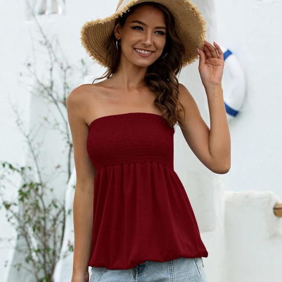 Топ-труба без бретелек с открытыми плечами, однотонные женские топы без рукавов с открытой спиной