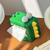 1pc Creative Crocodile Tissue Box Holder,Decorative Square Resin Tissue Dispenser with Playful Design for Home or Office Decor, Bathroom Accessory