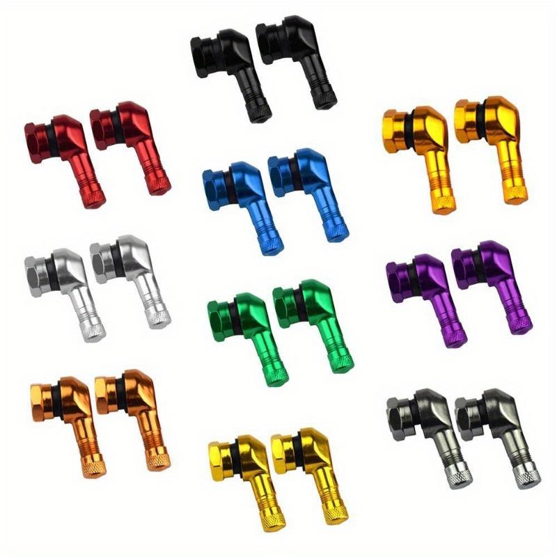 2Pcs 90 Degree CNC Motorcycle Tire Valve Stems -Universal Motorcycle Aluminum Wheels Tire NCY Leak-proof TWPO Valve Caps