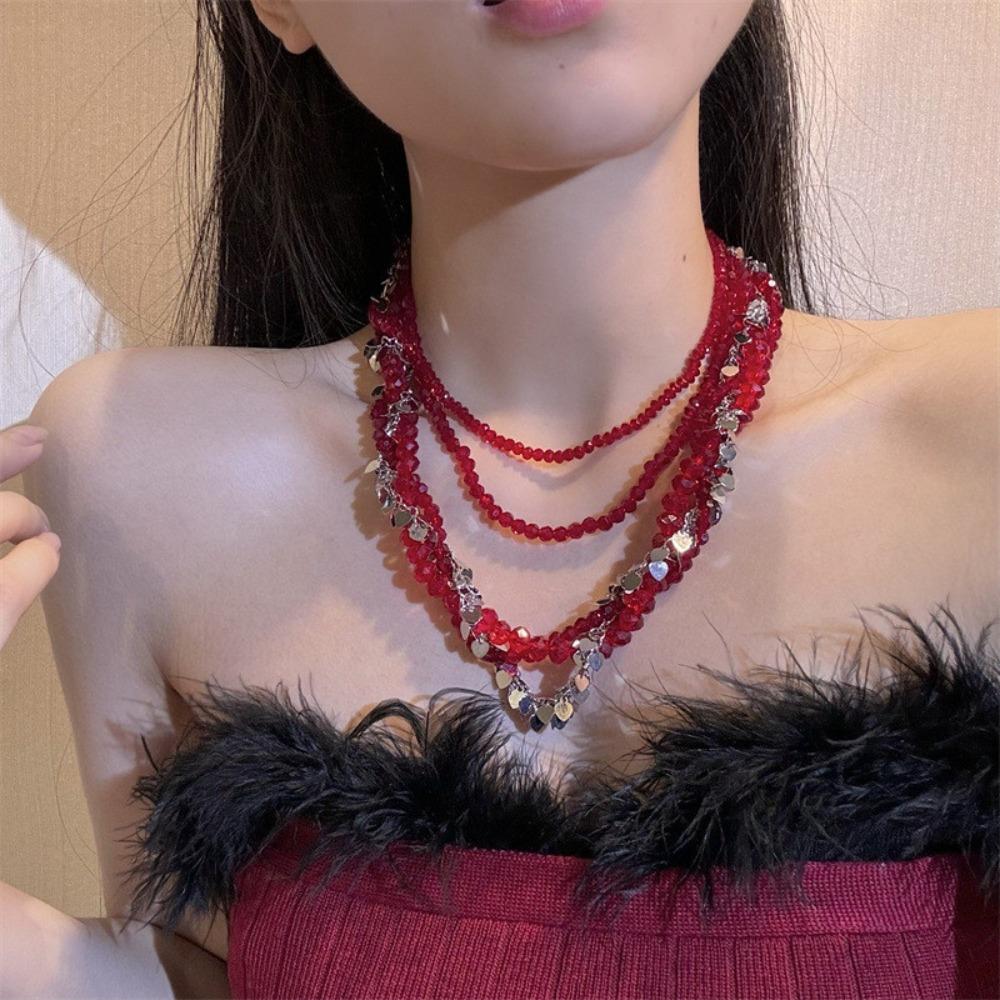 Винтажное ожерелье с пайетками 'Любовь', этнический стиль, чокер, цепочка для ключицы, на каждый день