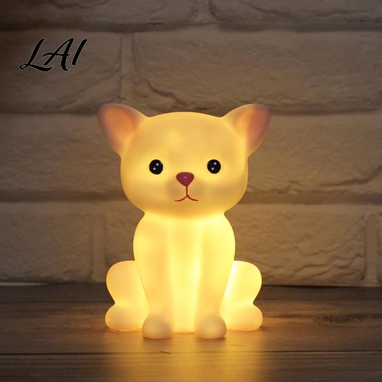 Soft Nursery Lamp for Baby Cute Animal Night Light Kids Rabbit Bear Deer Cat Dog Toddler Room Essentials Shape LED Bedside Lamp Glow Sleep