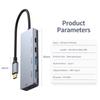 USB-C разветвитель 2x USB-C, 2x USB-A порта, скорость передачи 10 Гбит/с, зарядка PD100 Вт, алюминиевый хаб для устройств