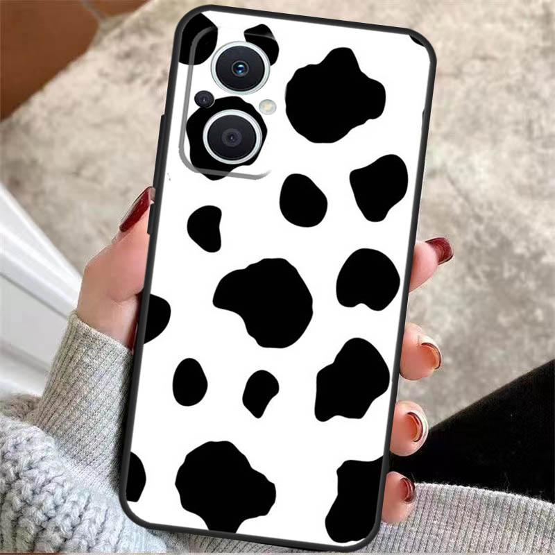 Белый Черный Принт Корова Для OPPO Reno 13F 14F 12F 11F 10 11 12 13 14 Pro 7 8 Lite 8T OPPO Find X5 X6 X8 X9 Pro Чехол